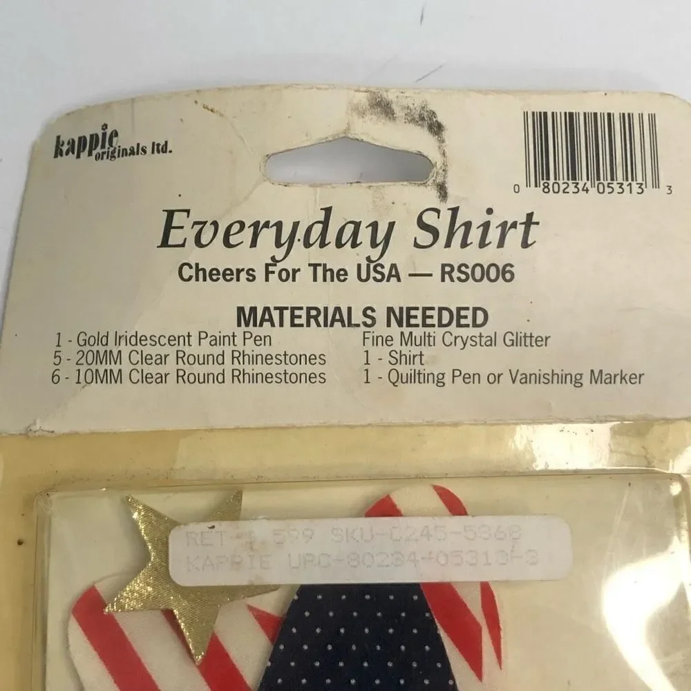 1993 kappie originals red white and‎ blue stars gold stars with shirt diagram